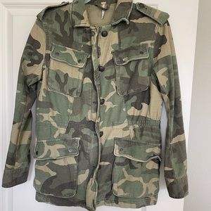 XS Free People Not Your Brothers Jacket camo jacket
